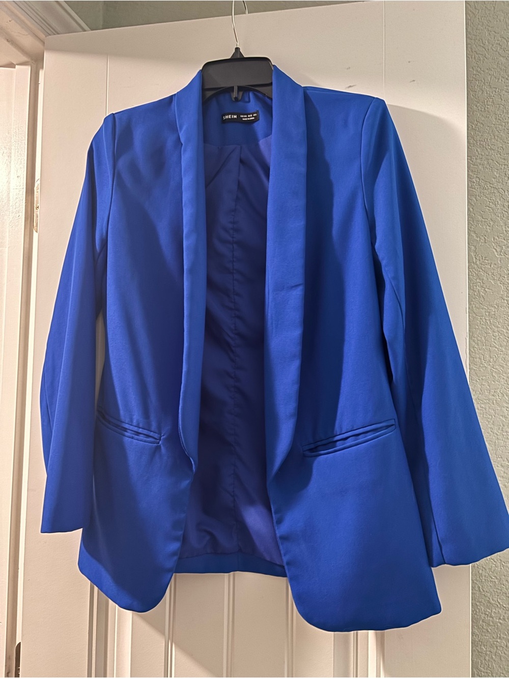 SHEIN Cobalt Blue Open-Front Blazer